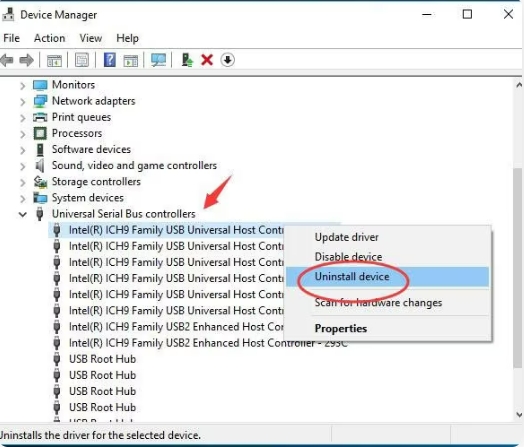 Reinstall USB Controllers