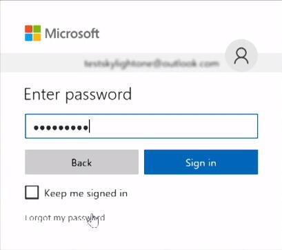 Fai clic su Password dimenticata