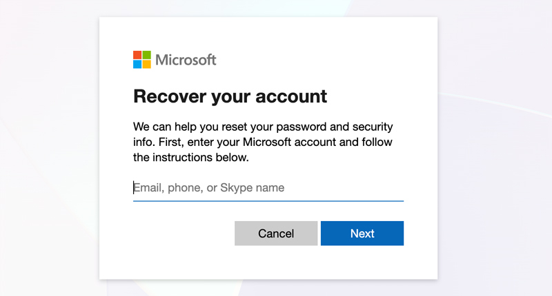 Outlook Hotmail Password Reset Page Microsoft