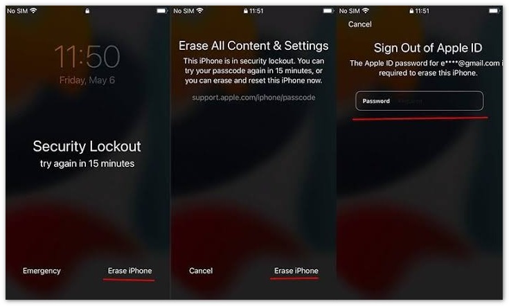 Erase Iphone Passcode With Security Lockout Screen