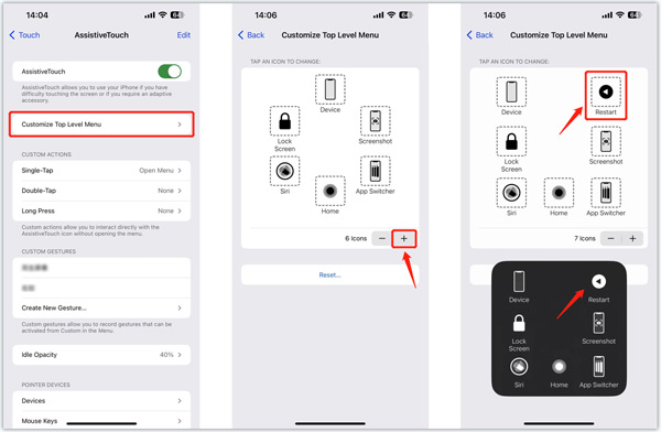 Επανεκκινήστε το iPhone χωρίς κουμπί λειτουργίας μέσω του AssistiveTouch