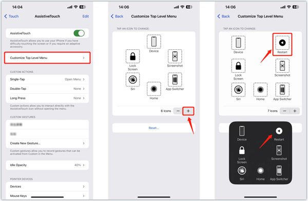 Starta om iPhone utan strömknapp via AssistiveTouch