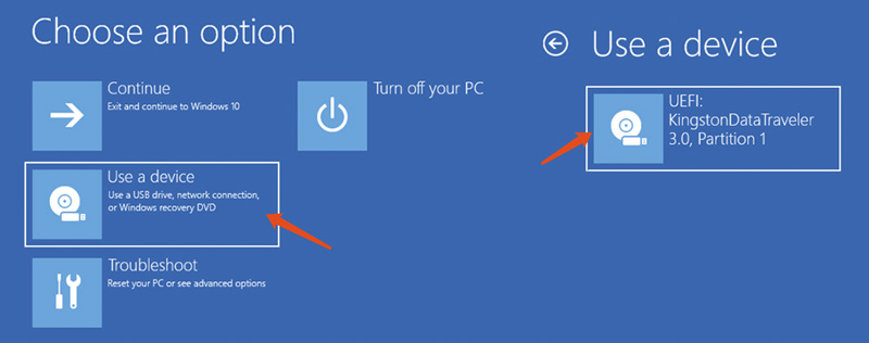 Boot Menu Use A Device Recovery Drive