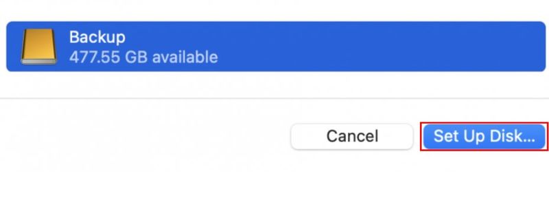 Click Set Up Disk