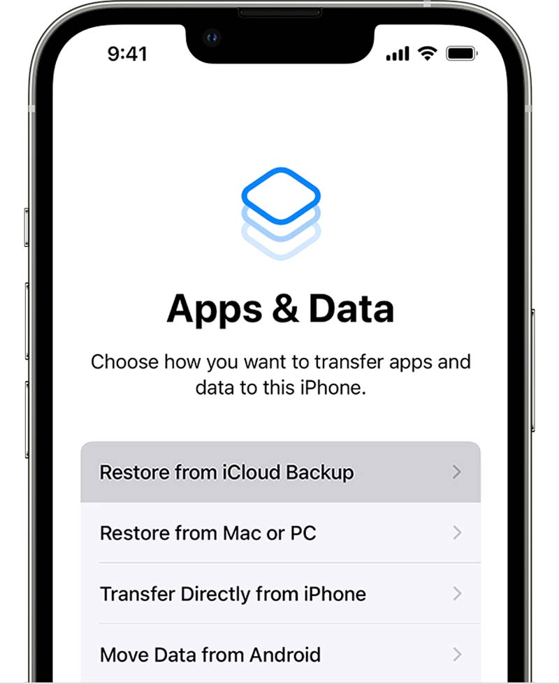 Återställ från iCloud Backup