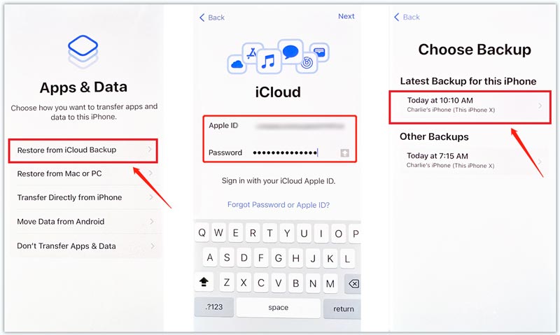 从 iCloud 备份恢复以检索已删除的消息