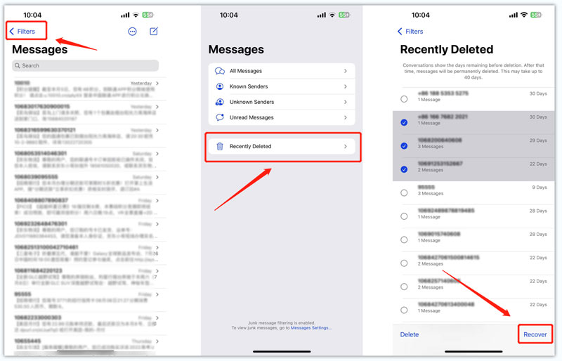 Save Deleted iPhone Messages from Recently Deleted Folder