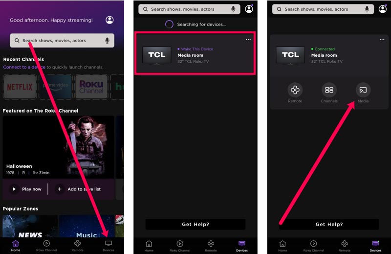 Cast Android-telefon til Roku TV via appen