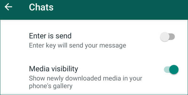 Schakel Automatisch opslaan van foto's van WhatsApp uit