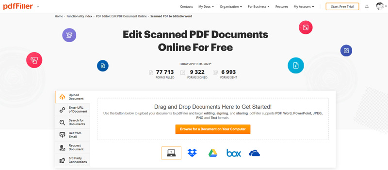 PDFFiller Gratis online PDF-redigerare