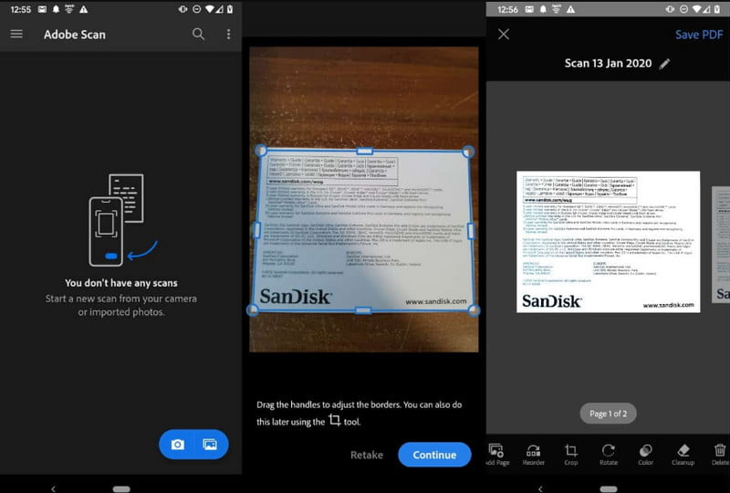 Adobe Scan na iPhone'a z Androidem