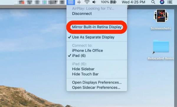 Mirror Built in Retina Display