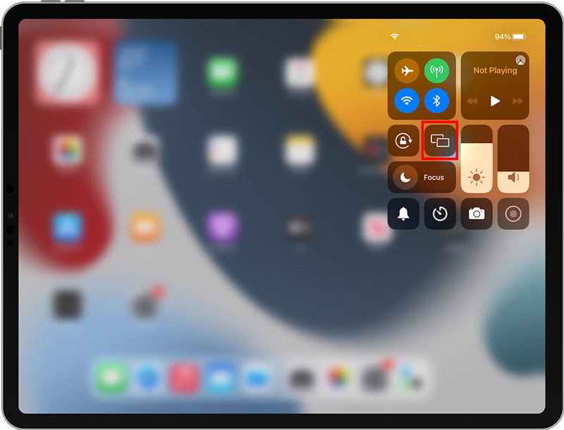 Mirroring dello schermo dell'iPad AirPlay