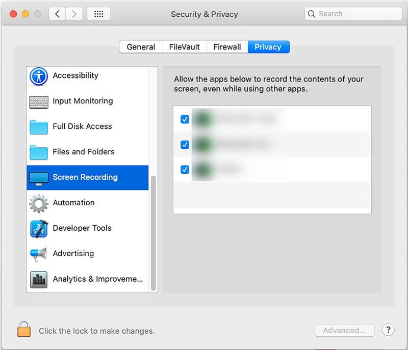 Allow Screen Record On MacOS Catalina Privacy