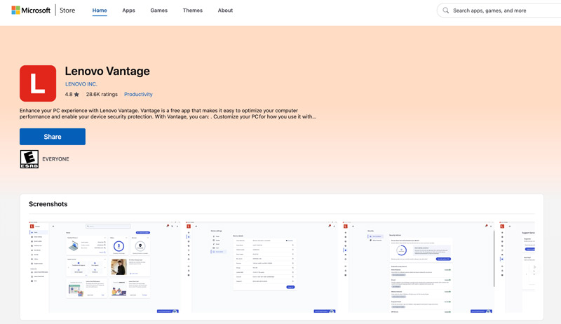 Download Lenovo Vantage App