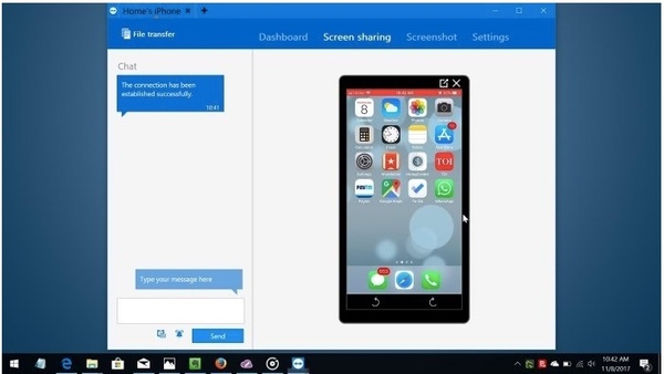 Del iphone-skjerm til pc med teamviewer