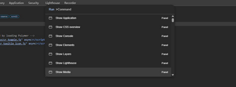 Open Chrome Command Menu