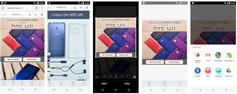 Zrób przewijany zrzut ekranu na HTC