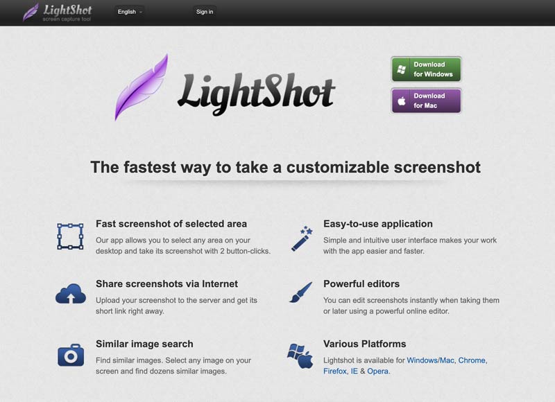 Lightshot-kuvakaappaus Windowsissa