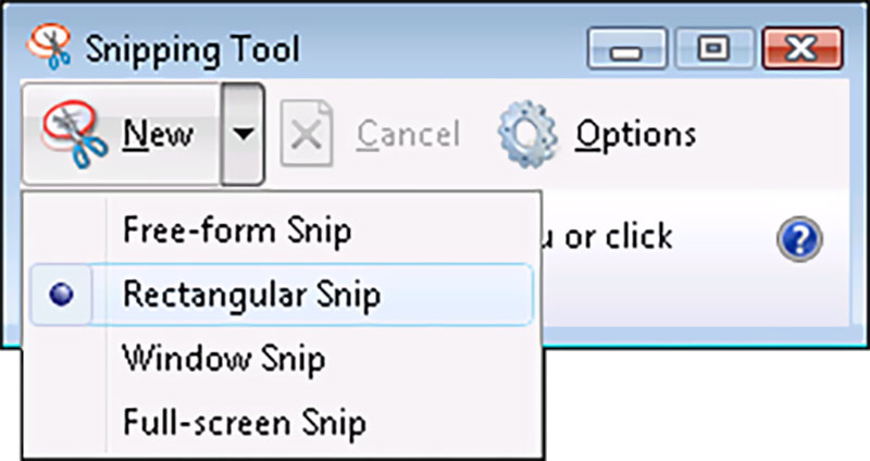 Εργαλείο αποκοπής των Windows στο στιγμιότυπο οθόνης