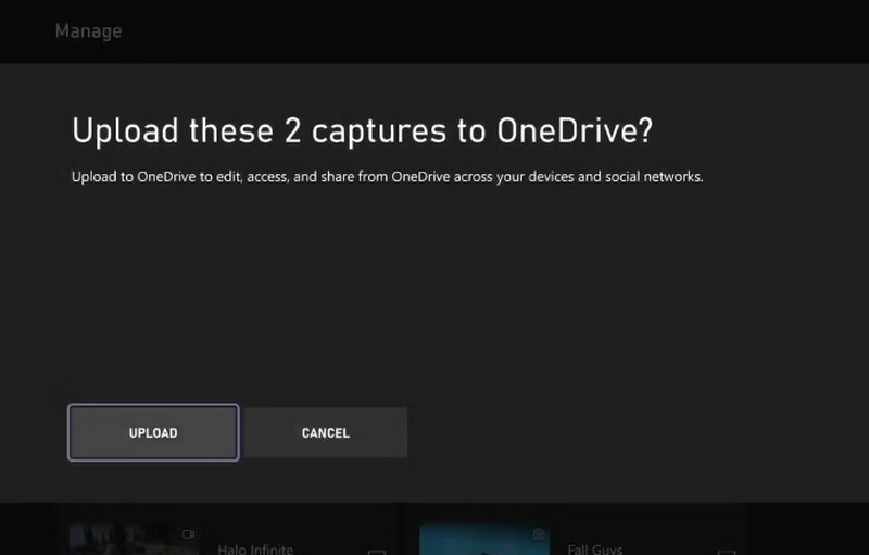 Xbox Upload til OneDrive