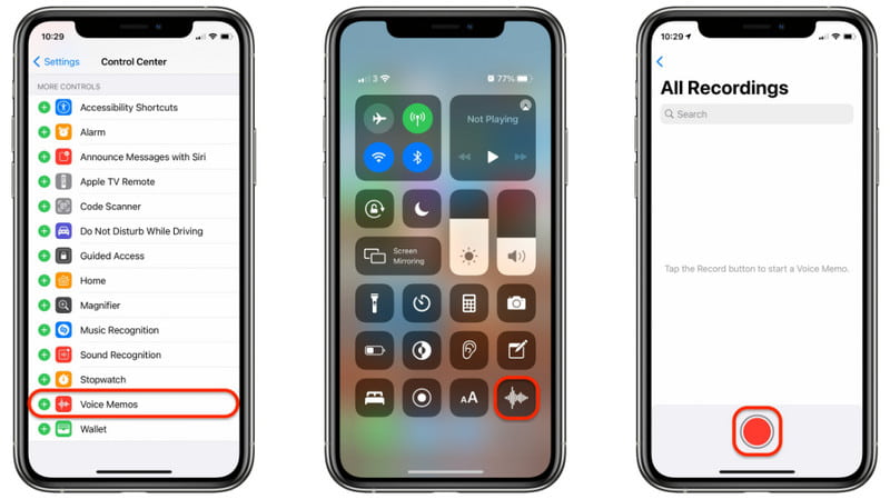 Add Voice Memo on Control Center