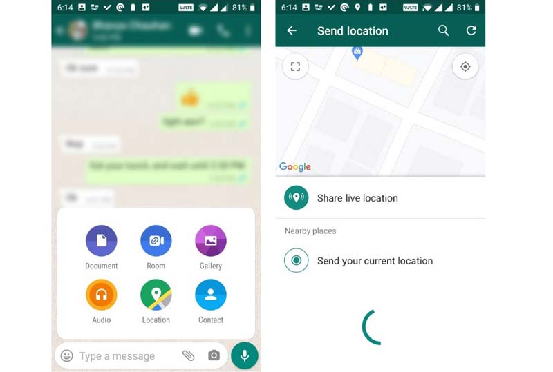 WhatsApp Share Location