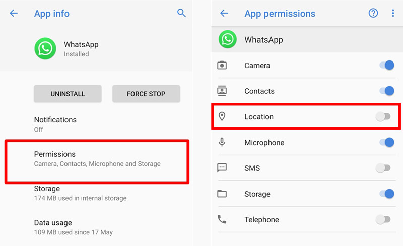 Ενεργοποιήστε την άδεια τοποθεσίας WhatsApp στο Android