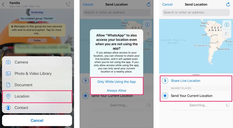 How to Share Location on iPhone WhatsApp