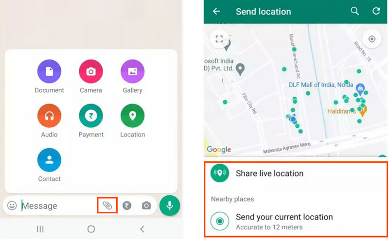 Locatie delen op WhatsApp Android