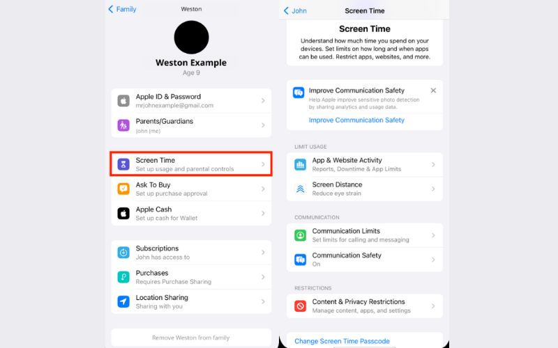 Select Screen Time