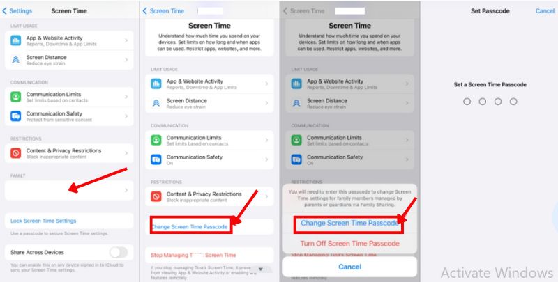 Tap Use Screen Time Password