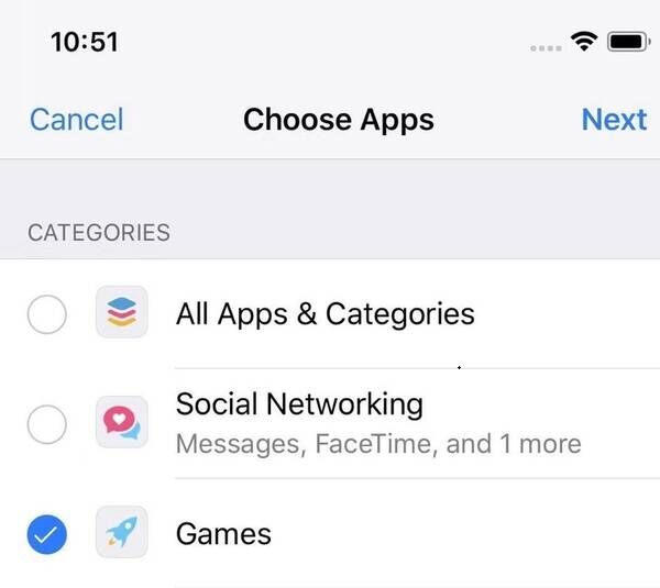 choose app categories