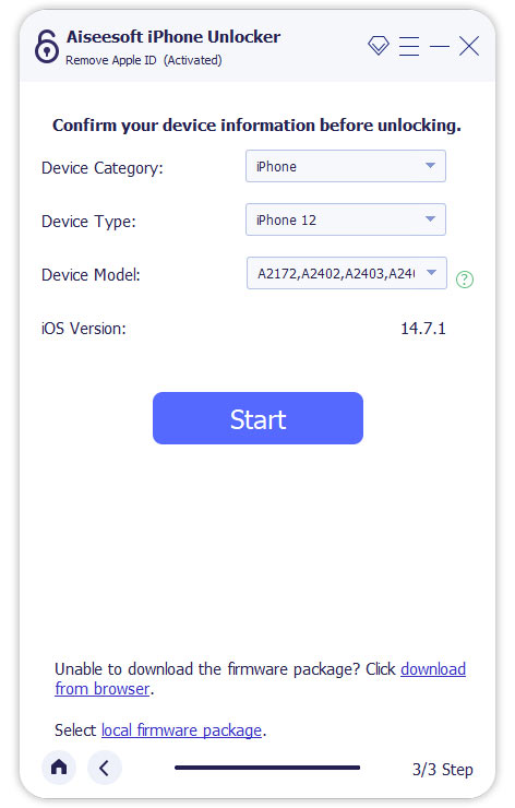 Confirm Device Information