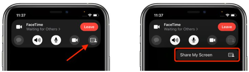 Dela skärm på FaceTime iOS 17 iPhone