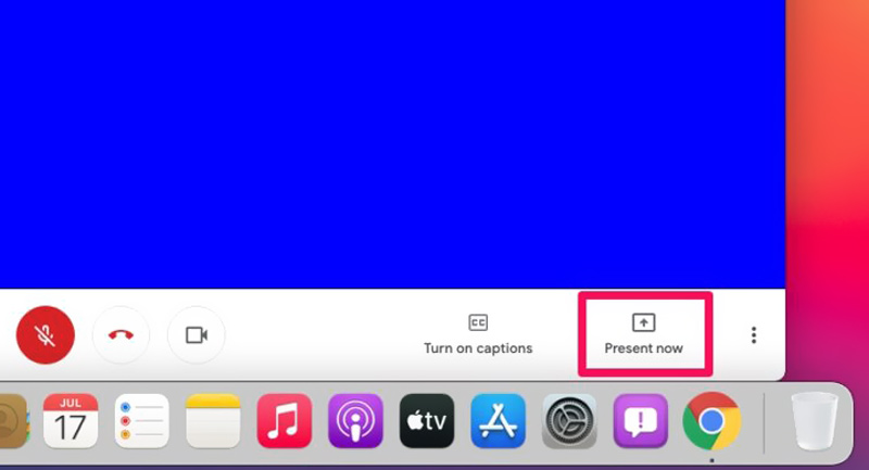 Share Screen on Google Meet Present Now