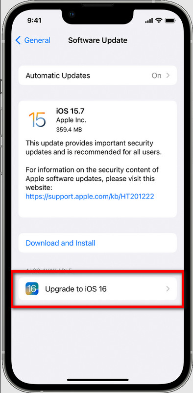 Esegui l'aggiornamento a iOS