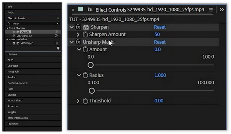 Sharpen Video in After Effects