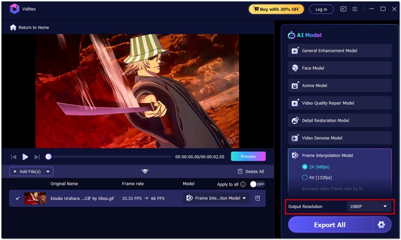 Pick Output Resolution