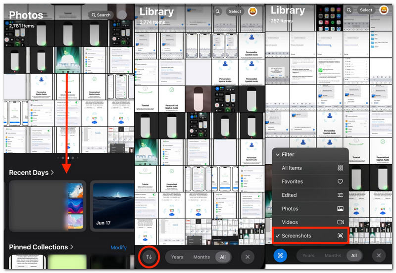 Check The Screenshots In Photos Iphone