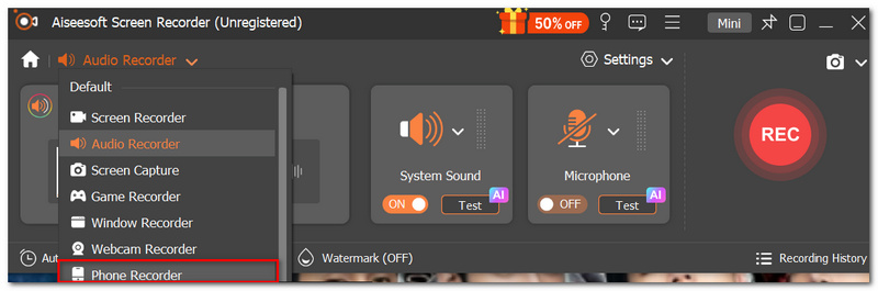 Select Phone Recorder