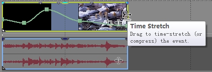 sleep trim stretch om Sony Vegas-video te vertragen