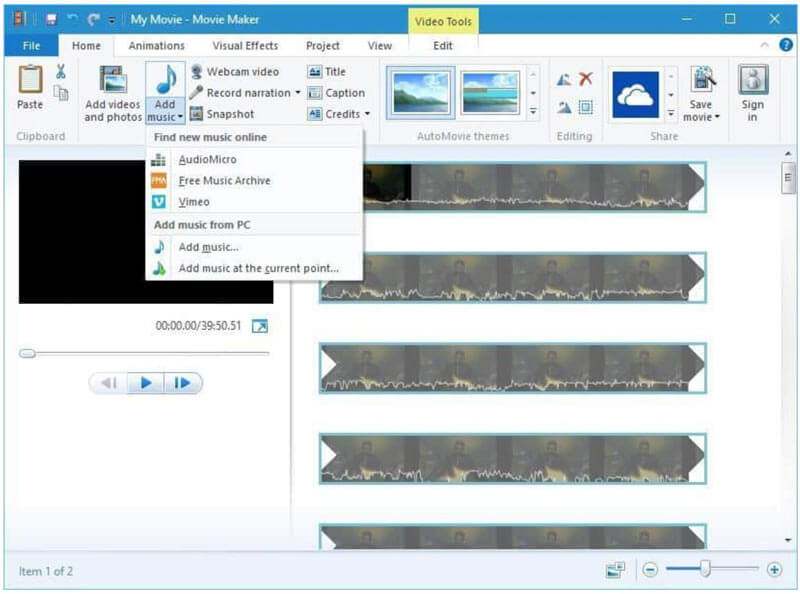 A Windows Movie Maker