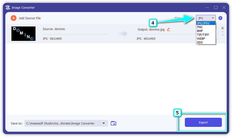 Choose Output and Export