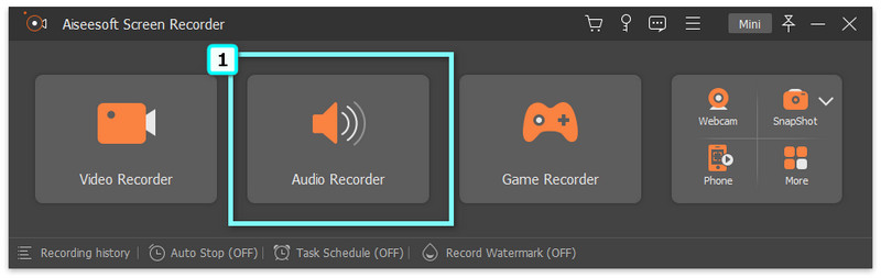 Nyissa meg az Audio Recorder alkalmazást