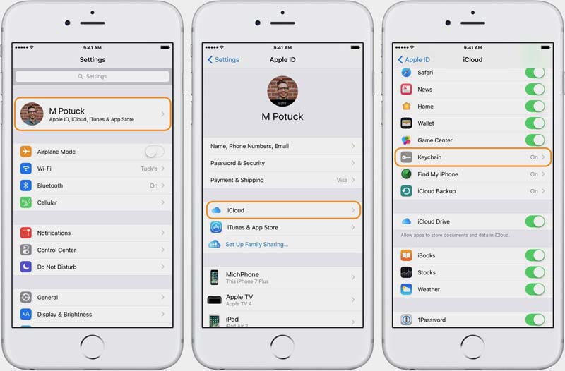 iCloud-sleutelhanger op iPhone