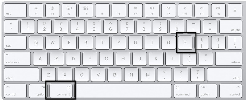 Command+P on Mac