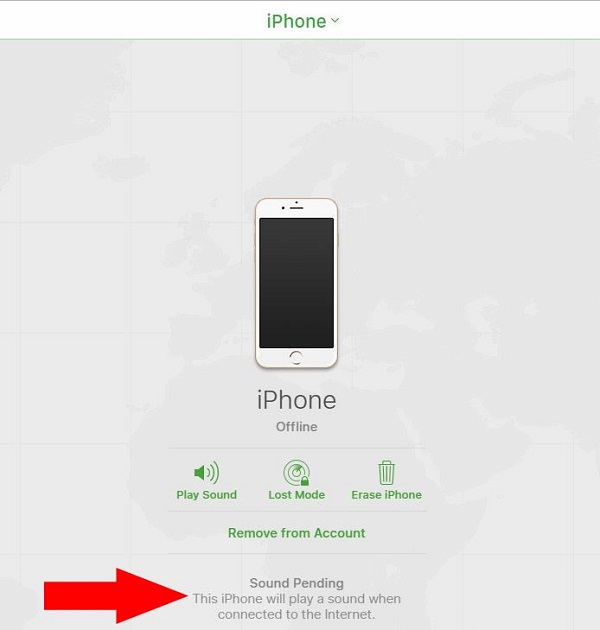 Etsi offline-tilassa oleva iPhone