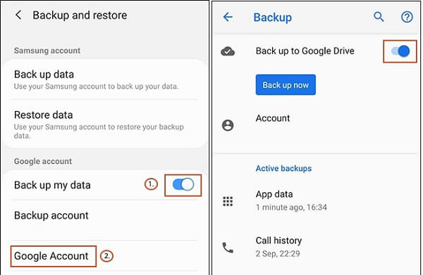 Esegui il backup su Google Drive