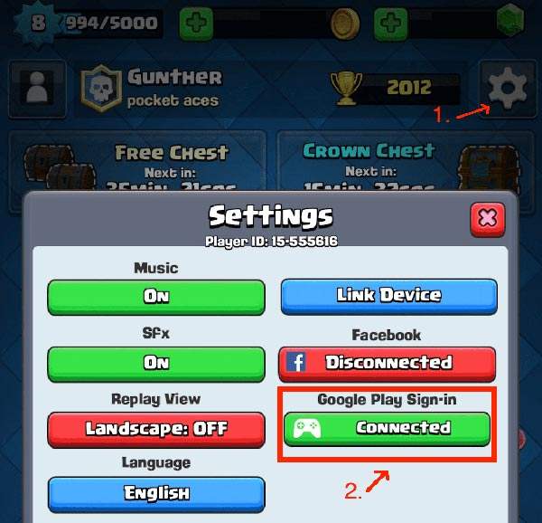 How to connect CR to facebook with IOS (Ipad Air)? It was connected before  the update. : r/ClashRoyale